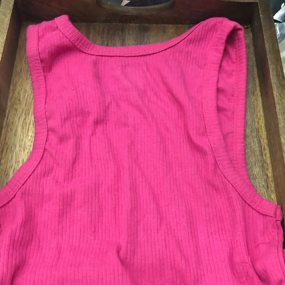 Women's Ribbed Racerback Tank Top - Hot Pink - Picture 3 of 3
